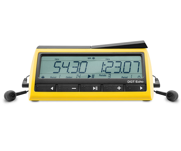 DGT Echo talking chess clock with high-contrast display and Braille buttons