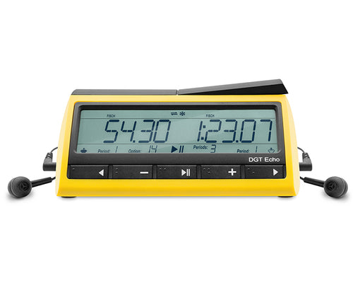 DGT Echo talking chess clock with high-contrast display and Braille buttons