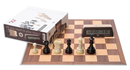 DGT Chess Starter Box Brown with board, pieces and DGT 1002 clock