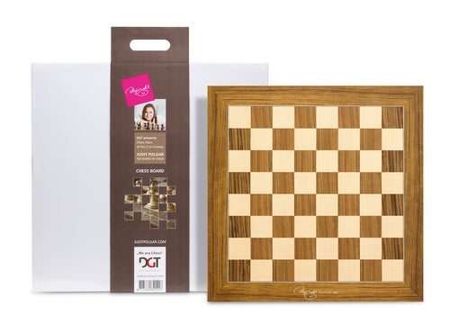 Judit Polgar Deluxe wooden chess board with retail packaging
